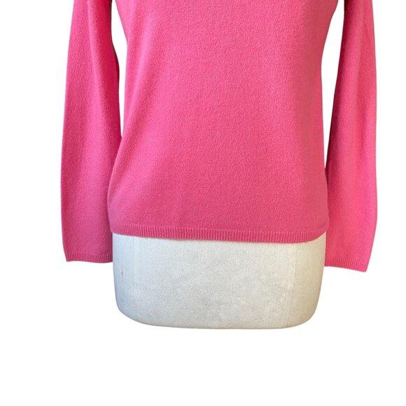 Charter Club 100% Cashmere Turtleneck Sweater Pink Barbie Quiet Luxury Ski-M - Picture 3 of 10